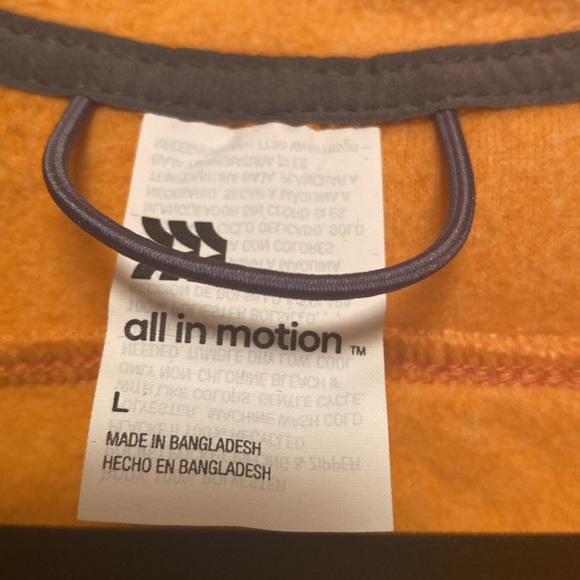Brand New All in Motion Orange Micro Fleece Sweatshirt…size L - Picture 3 of 5